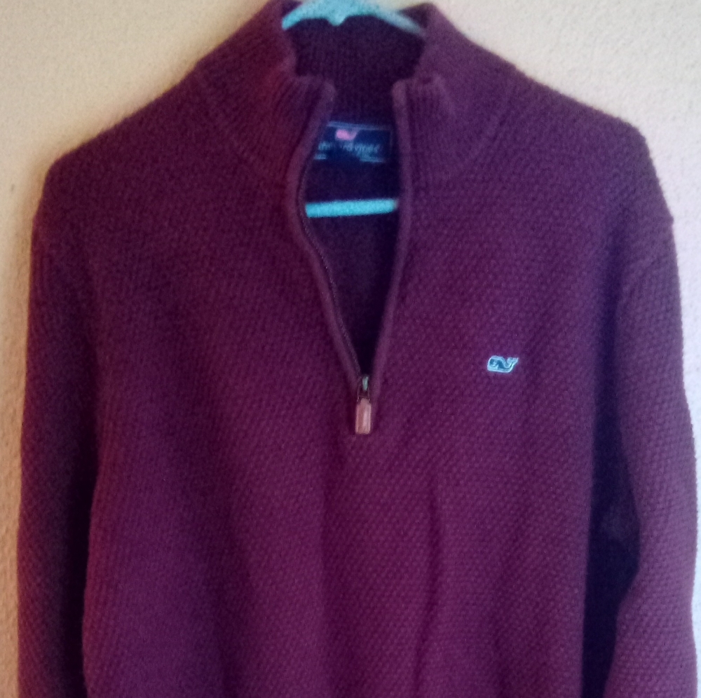 Vineyard Vines Burgundy Men's Sweater Size M